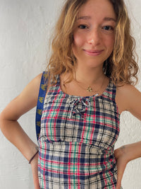 Kariertes Y2K Top mit schnürung S/M - Kleiderhaufen - Default Title