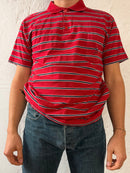 Polo Shirt Paul & Shark Red & Black Striped Cotton – XL
