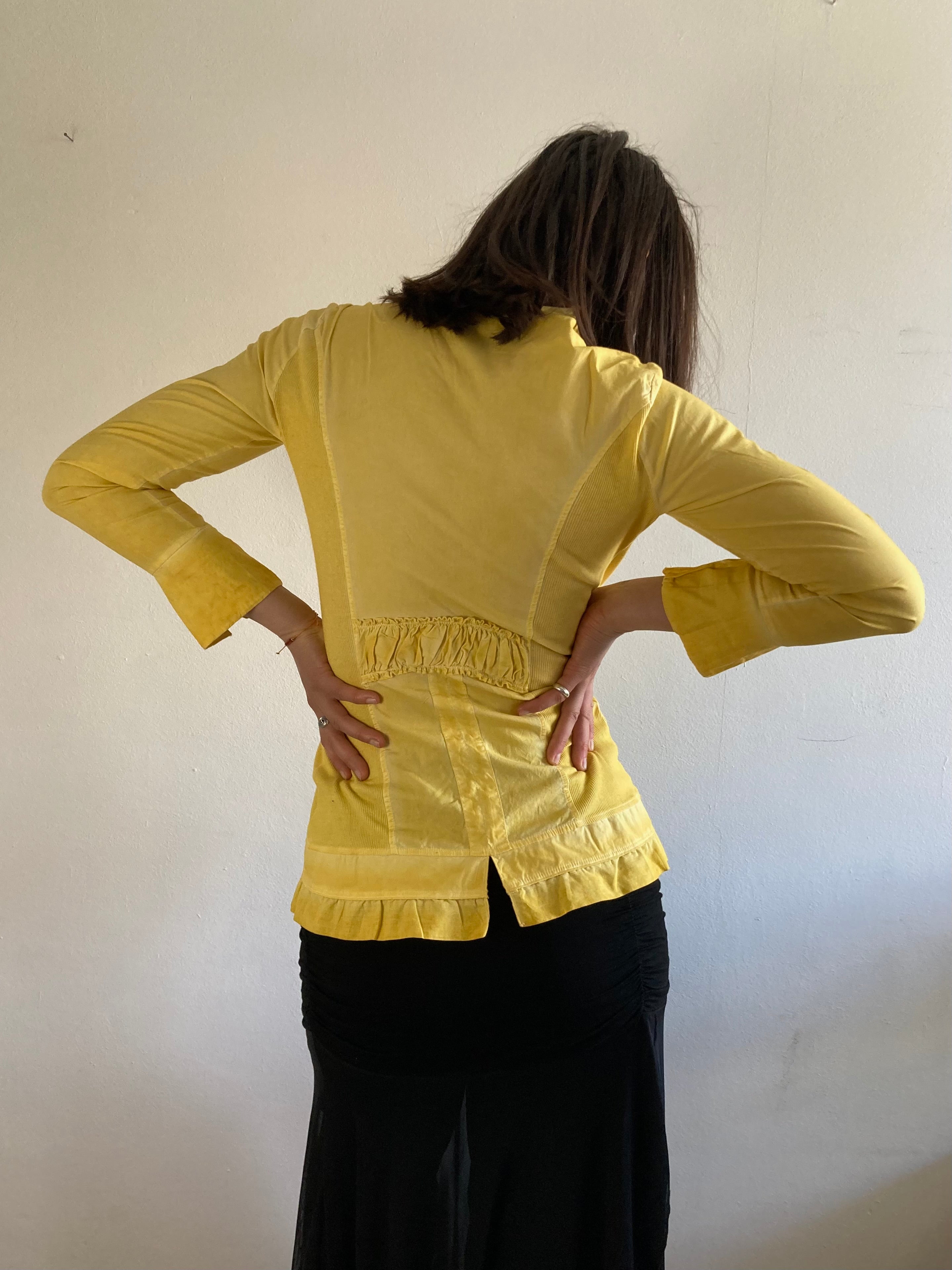 Blouse Vintage Made in Italy Button Detail Elegant Layering Women – M/L