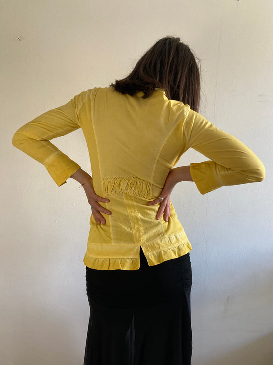 Blouse Vintage Made in Italy Button Detail Elegant Layering Women – M/L