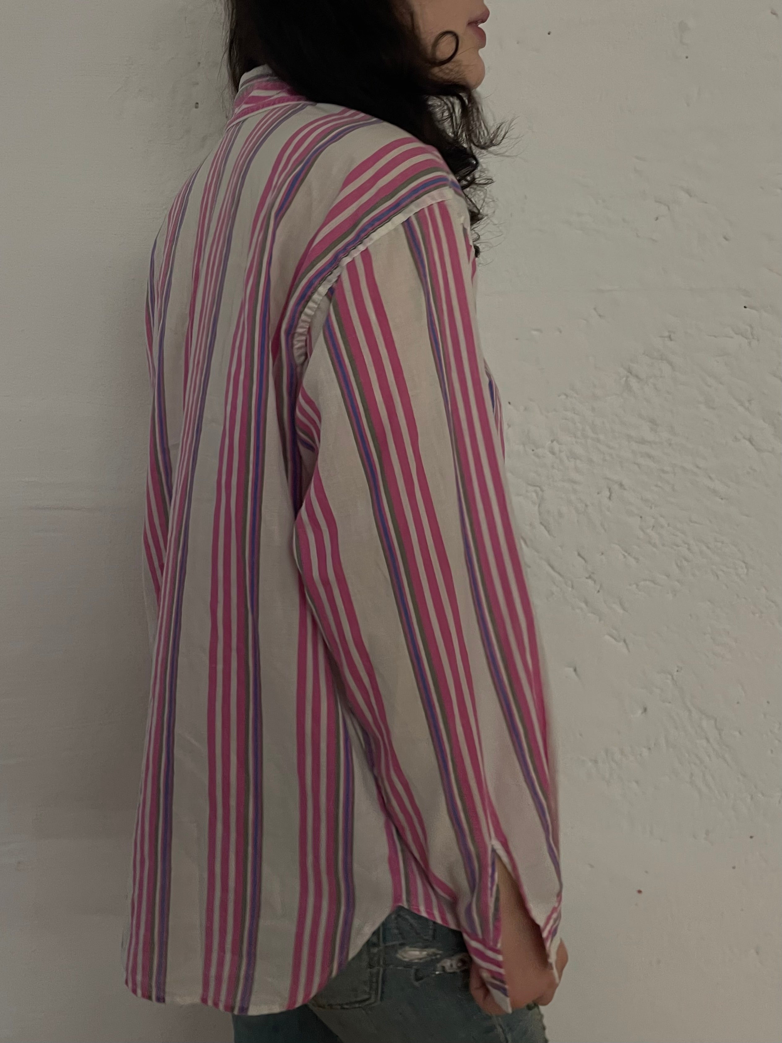 Vintage Lightweight Claudio Long Sleeve Shirt Pink – M