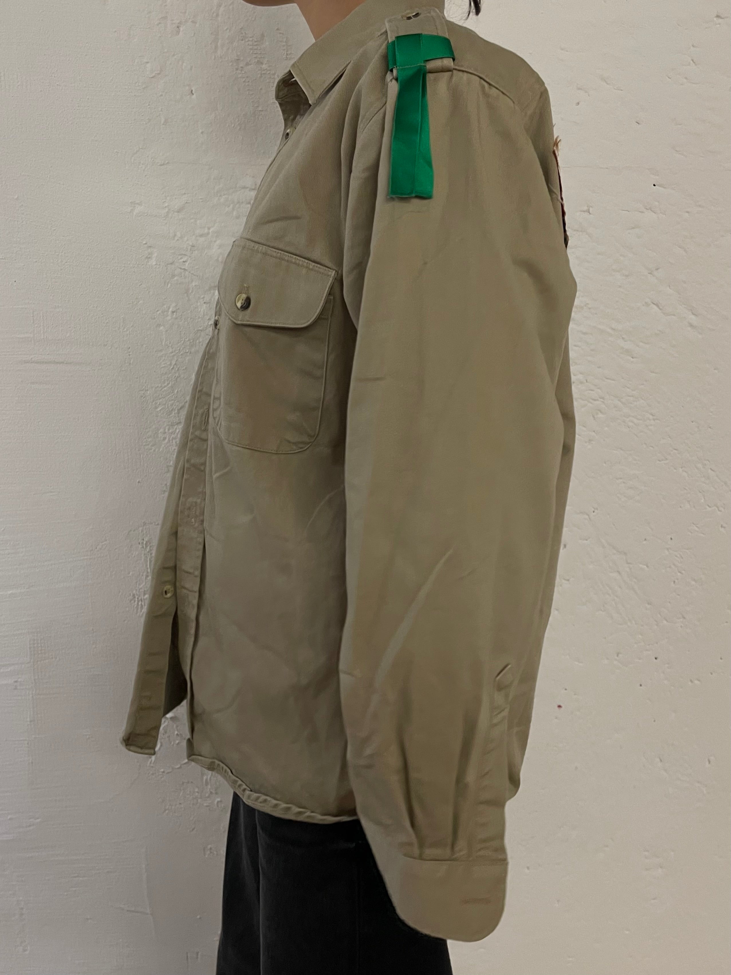 Autumn Style Brown/Grey Jacket - Patches Front & Back – M