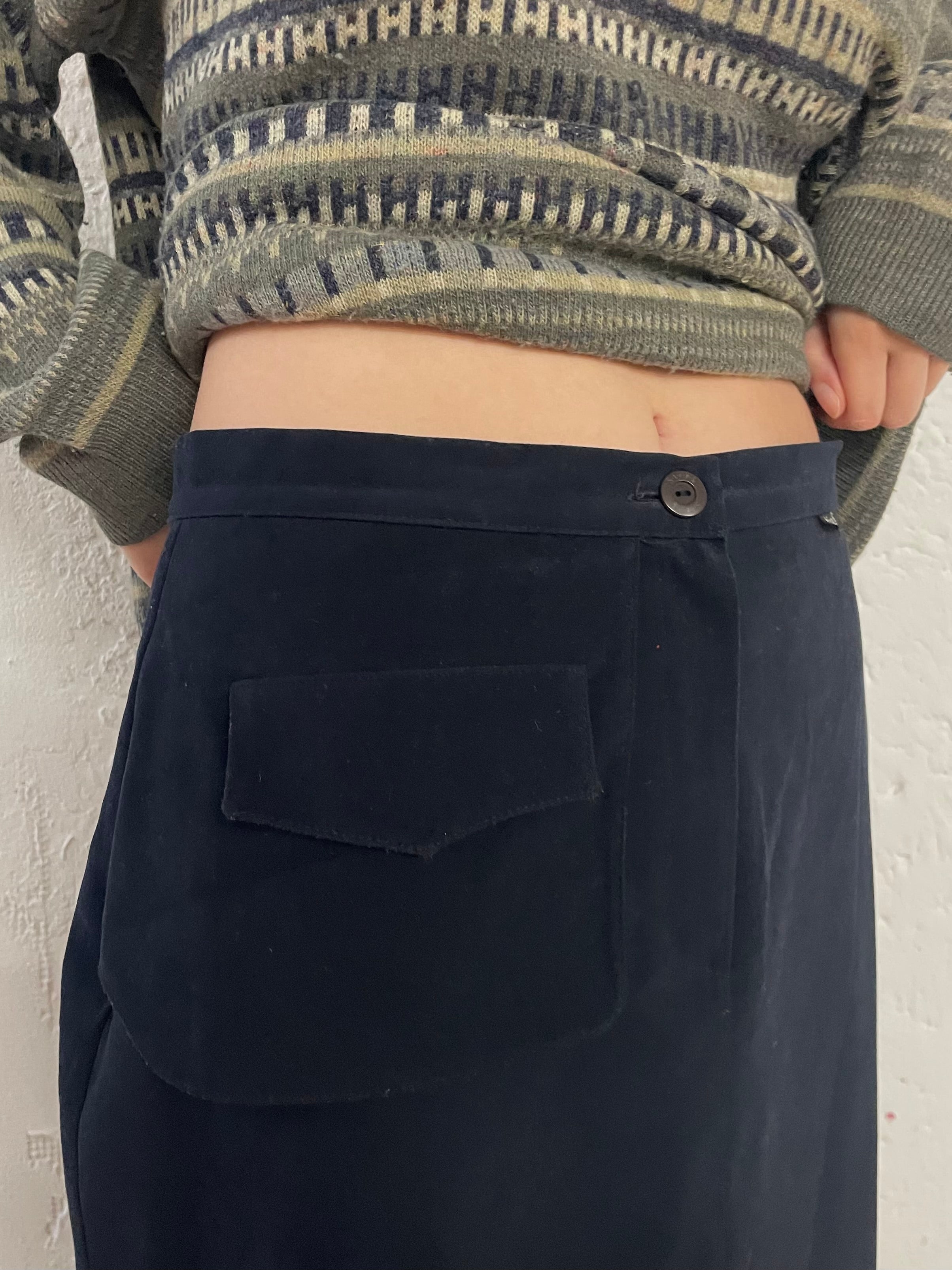 Vintage Steph Skirt Fabric Rock with Special Pocket Blue – M