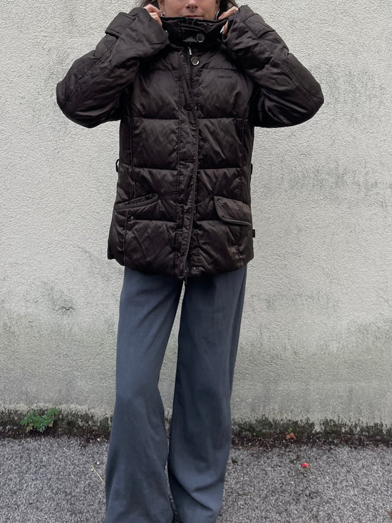 Geox Down Winter Jacket Long Sleeve Dark Black Purple – 40