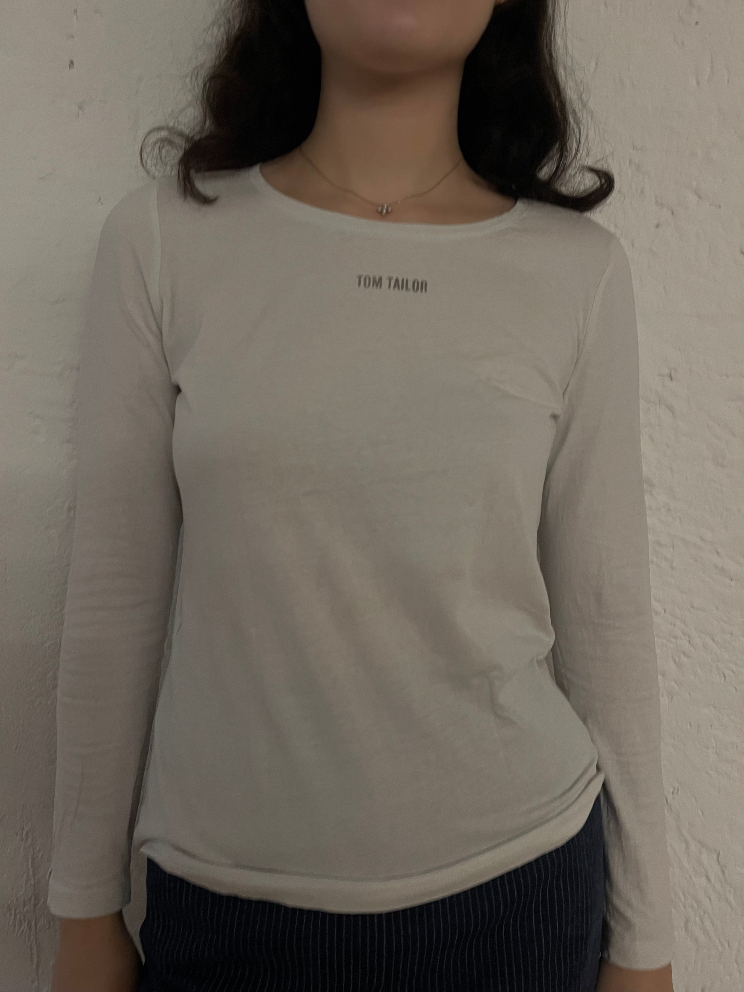 Tom Tailor Slim Fit Longsleeve White – M