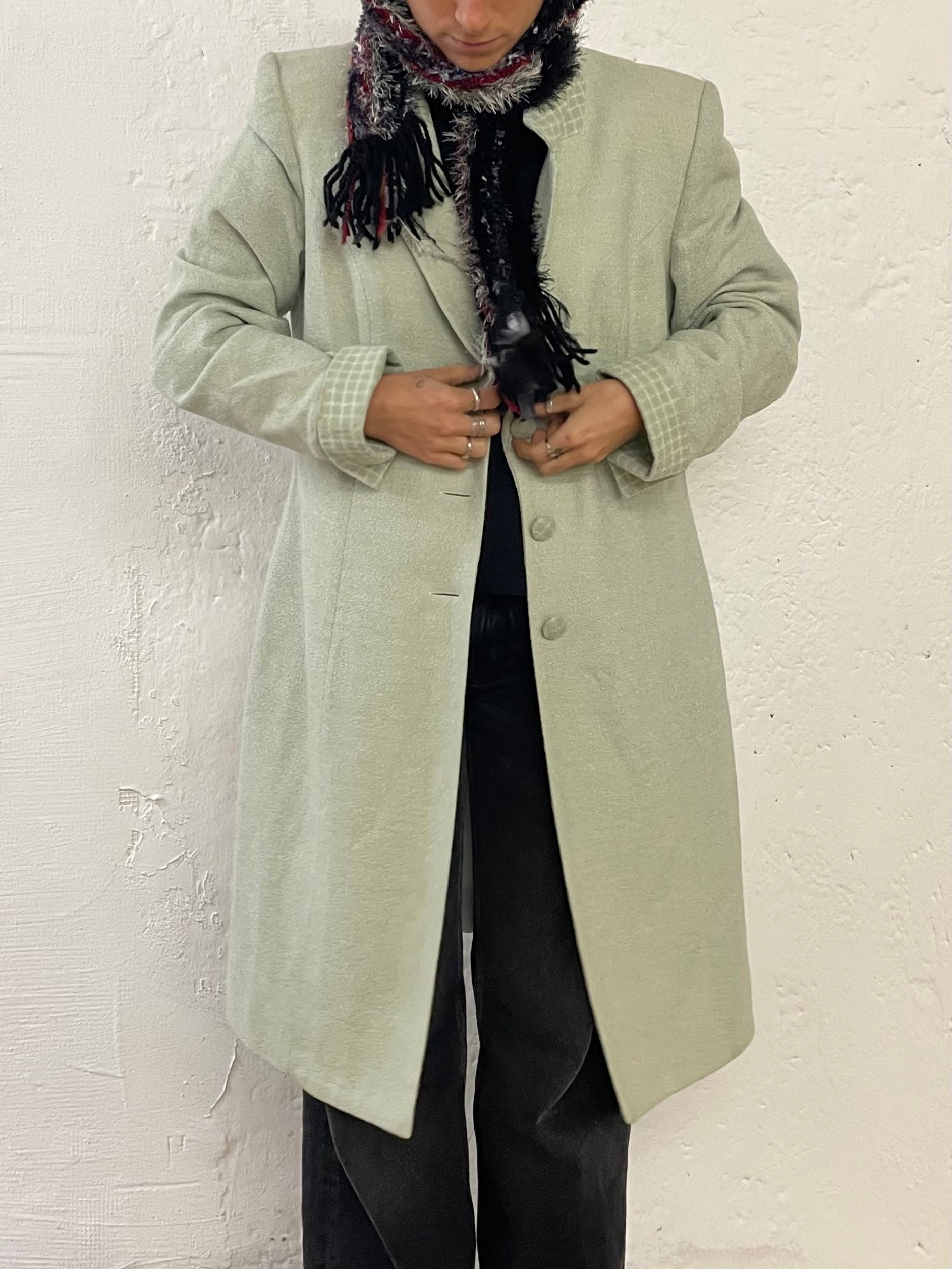 Trench Coat Green Long Mint – Women’s Size M