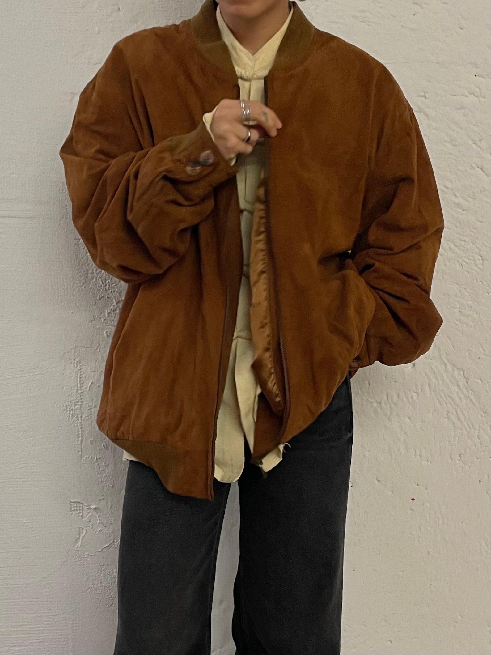 Vintage Rover & Lakes Leather Jacket Genuine Leather Brown - L