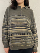 Vintage Rodes Wool Sweater Polo Long Sleeve Grey – M