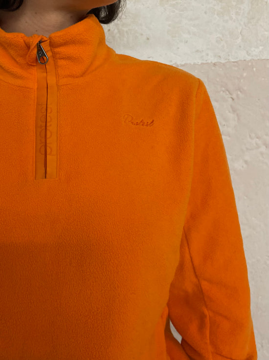 Vintage Protest Fleece Zip Neck Orange Slim Fit – M
