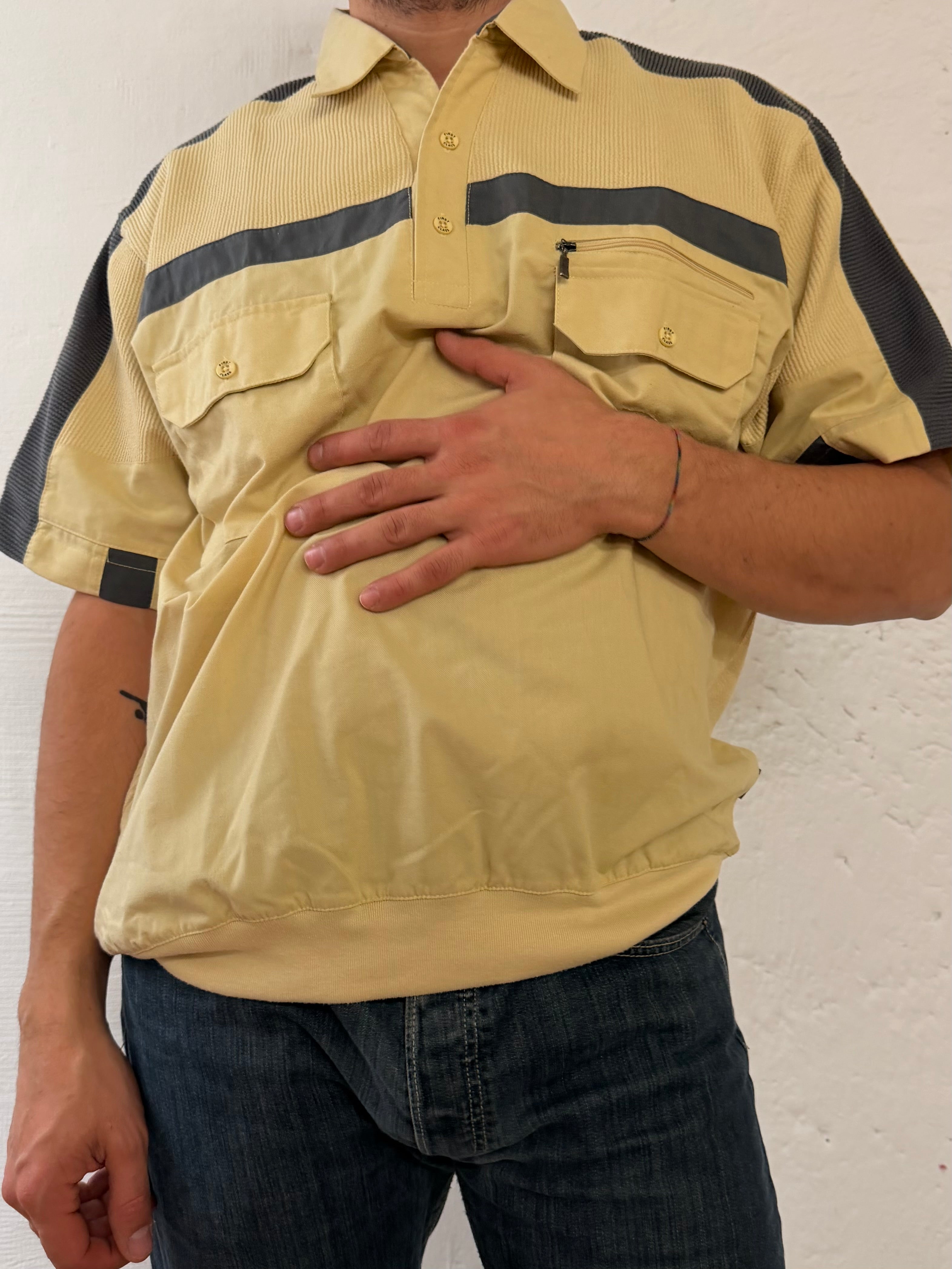 Polo Shirt Hajo Yellow & Grey Cotton & Polyester Blend Unisex – L