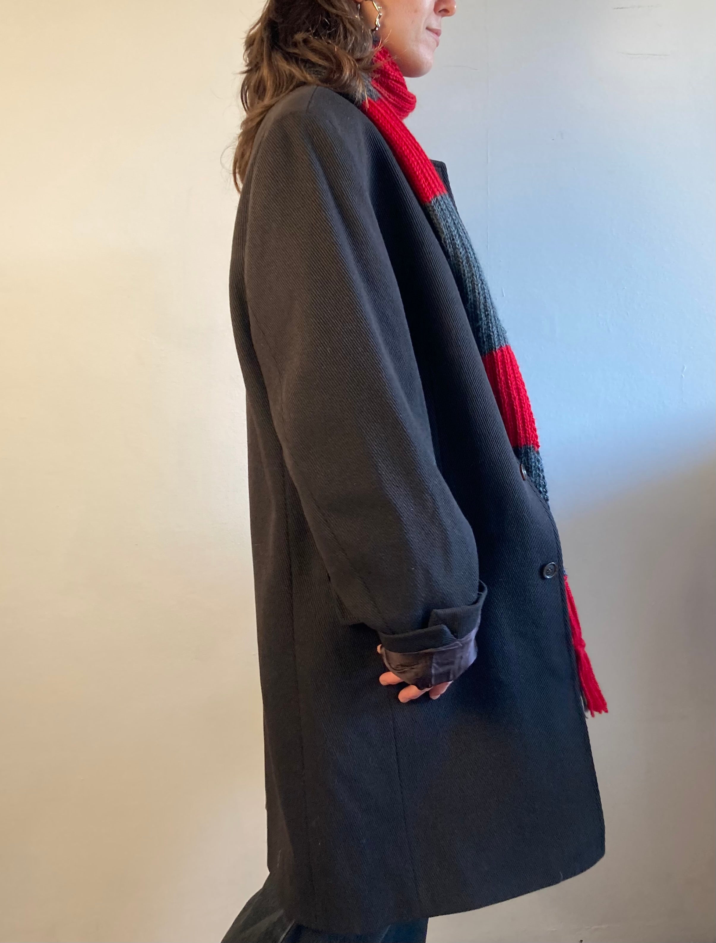 Coat Griffe Noire Brown Wool-Blend Spring Coat Unisex – M/L