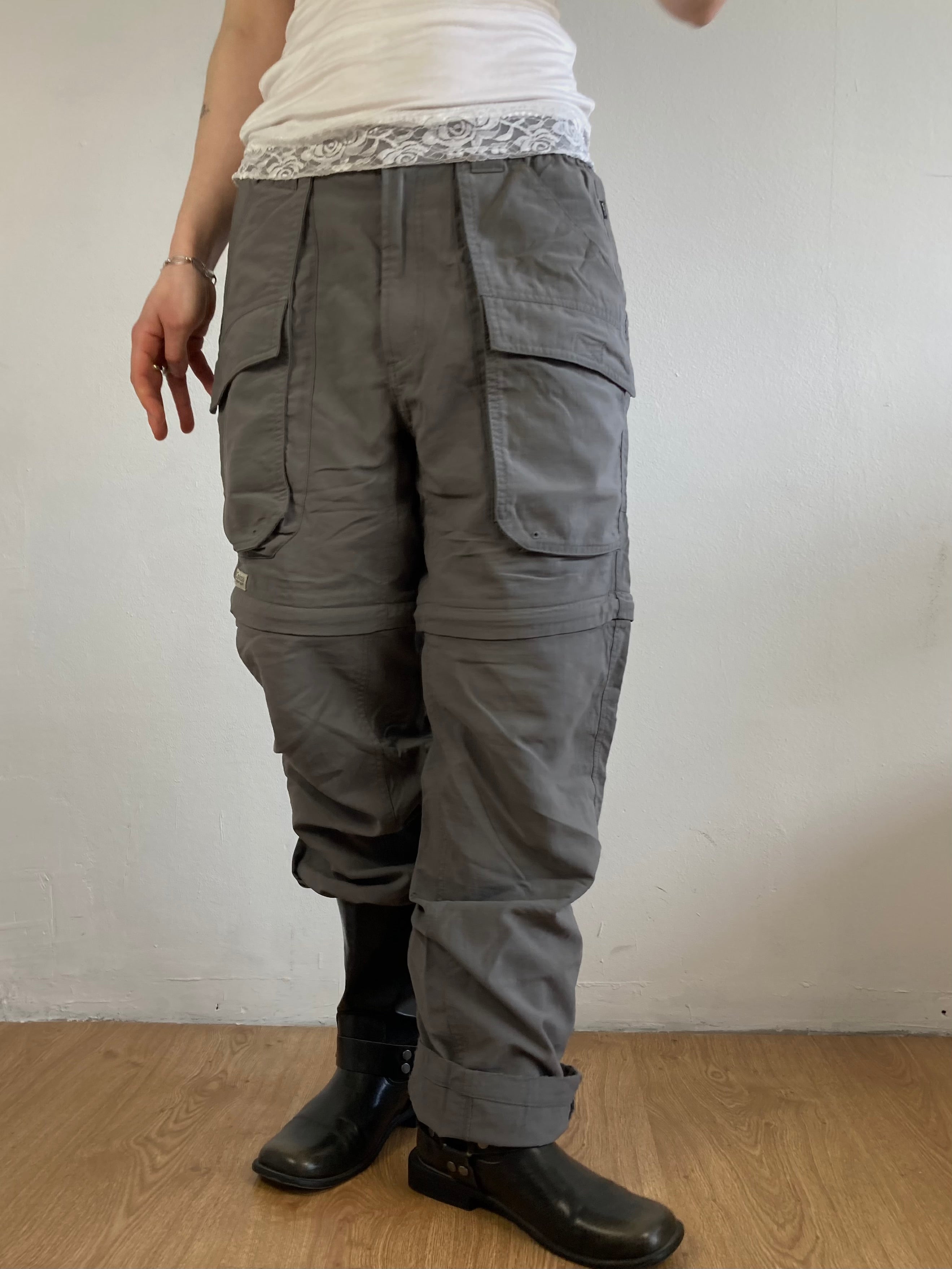Pants Columbia Detachable Legs Trousers Unisex Dark Grey Straight Leg – S/M