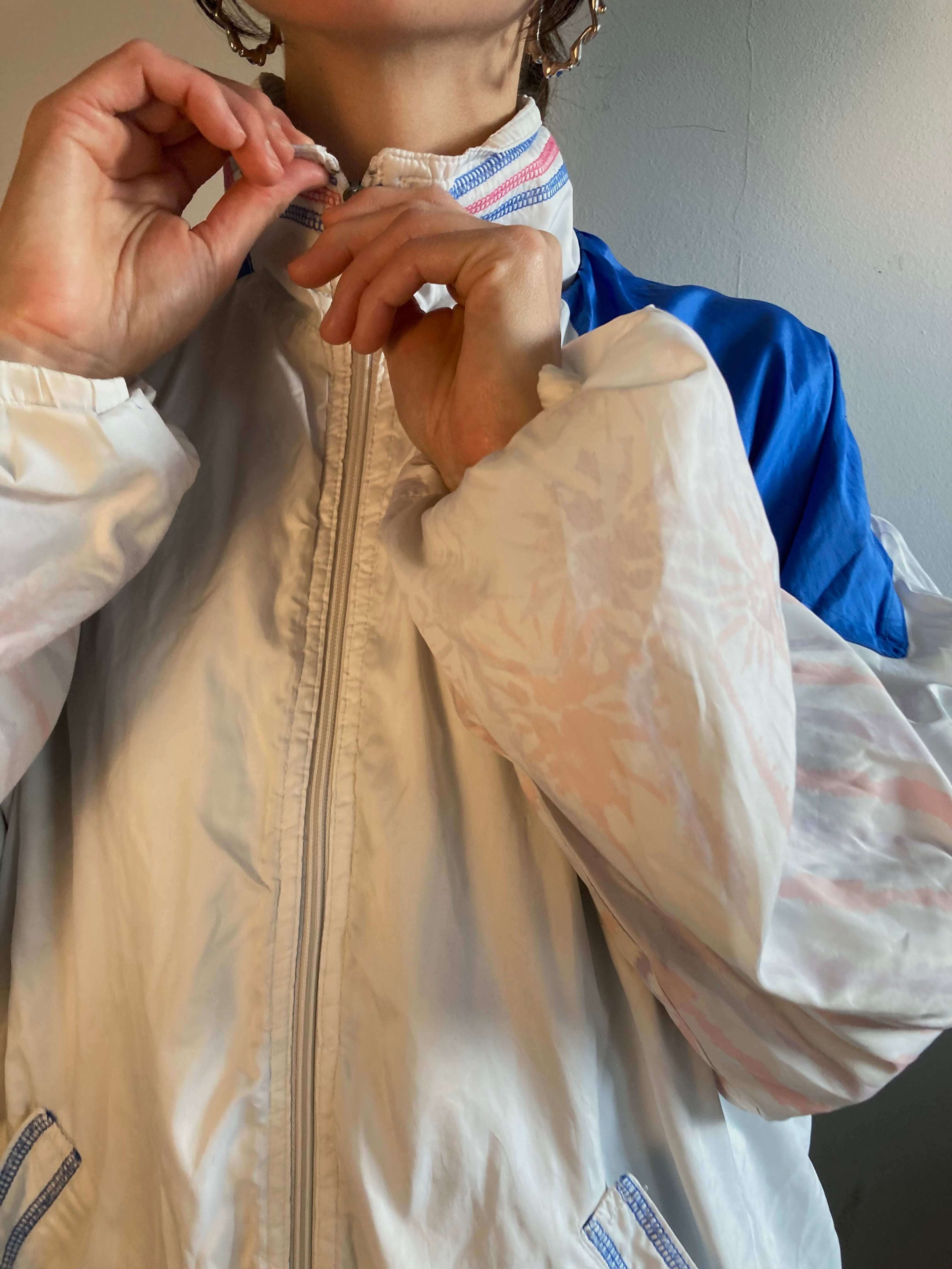 Jacket Vintage Track Jacket Ellesse Cream Zip Sports Unisex – L