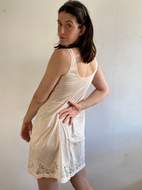 Dress Vintage Y2K Layering Slip Nightdress Lace Rose Cream  – M/L