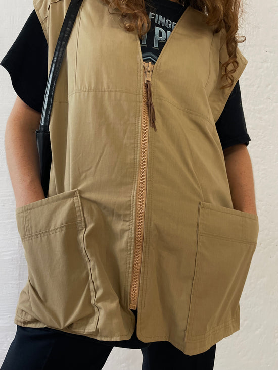 Braune Weste Unisex oversized XL