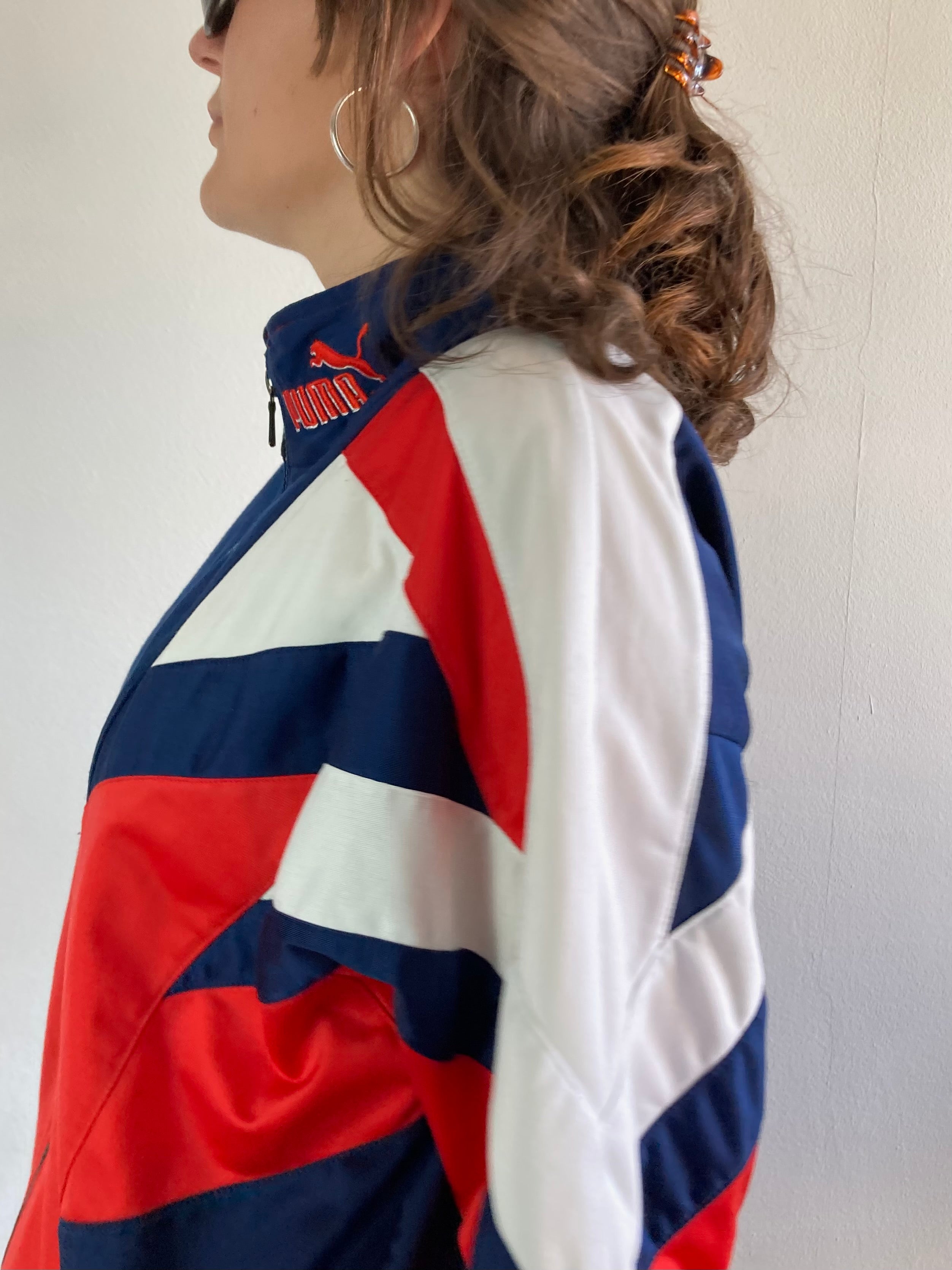 Track Jacket Vintage Red Blue White Puma Unisex – M