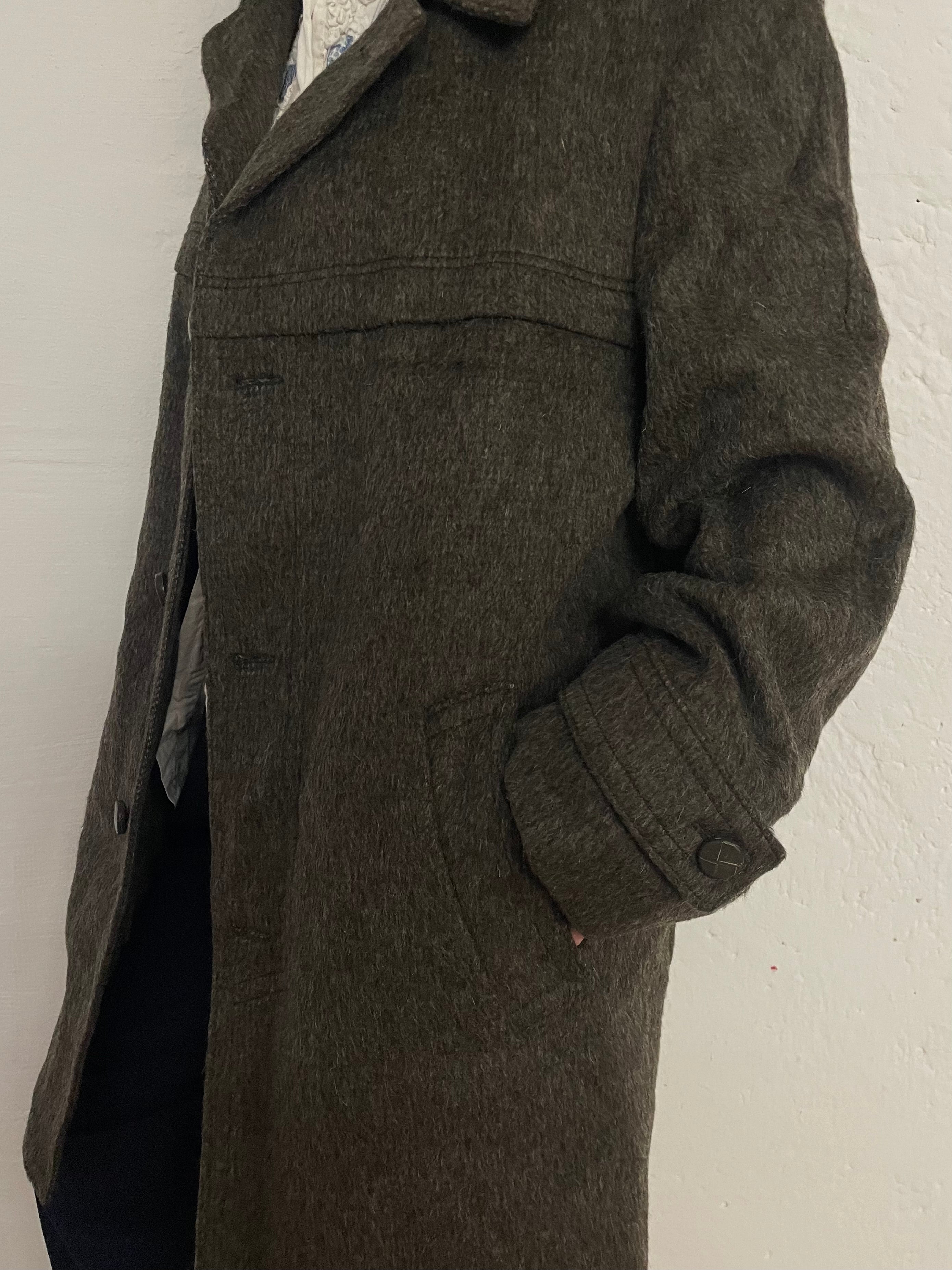Vintage Wool Coat Oversized Grey – M / L