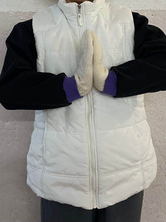 Unisex Warm Winter Ski Vest White Oversized – L