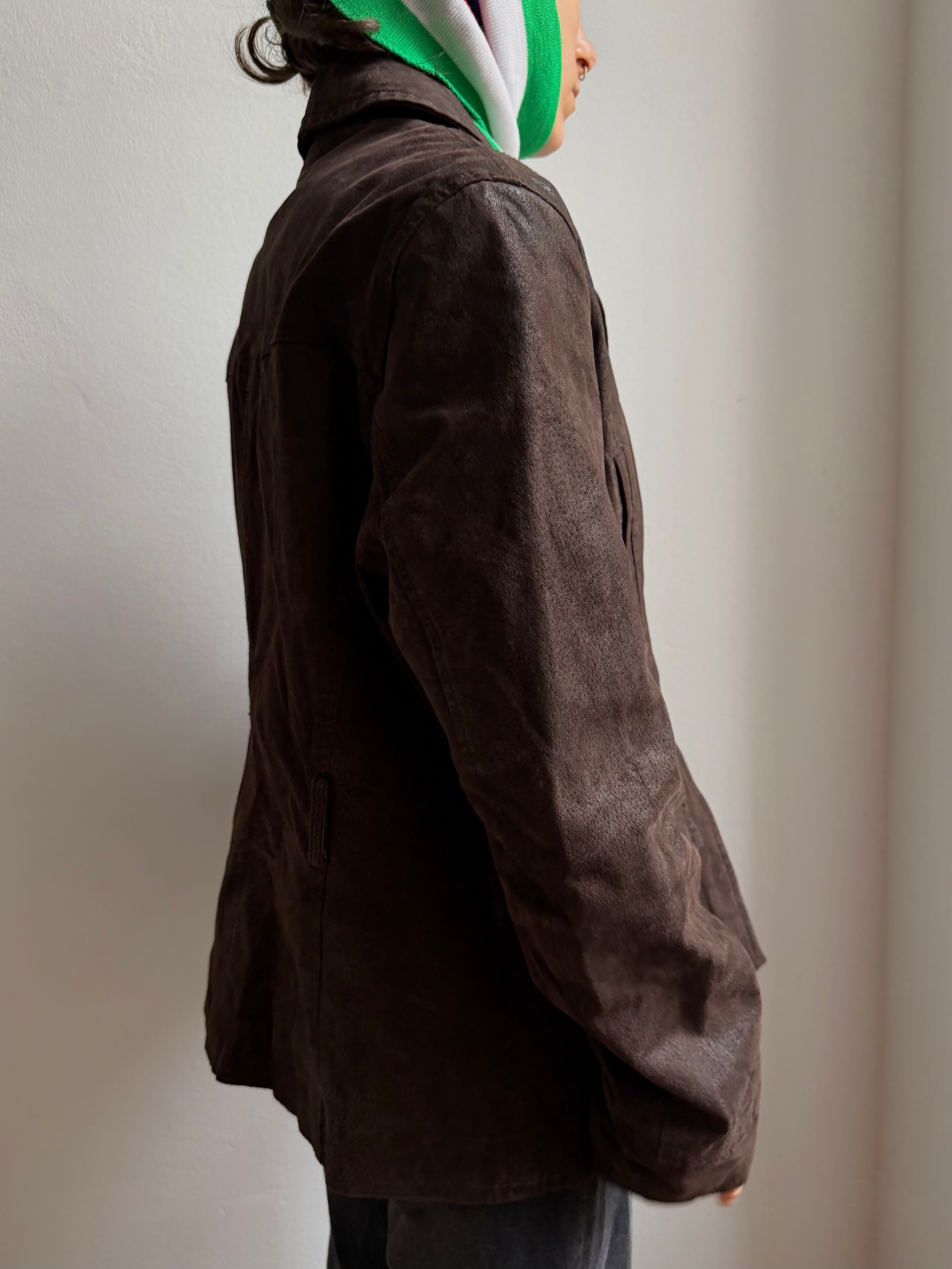 Vintage Leatherjacket Dark Brown 100% Leather Unisex - M/L