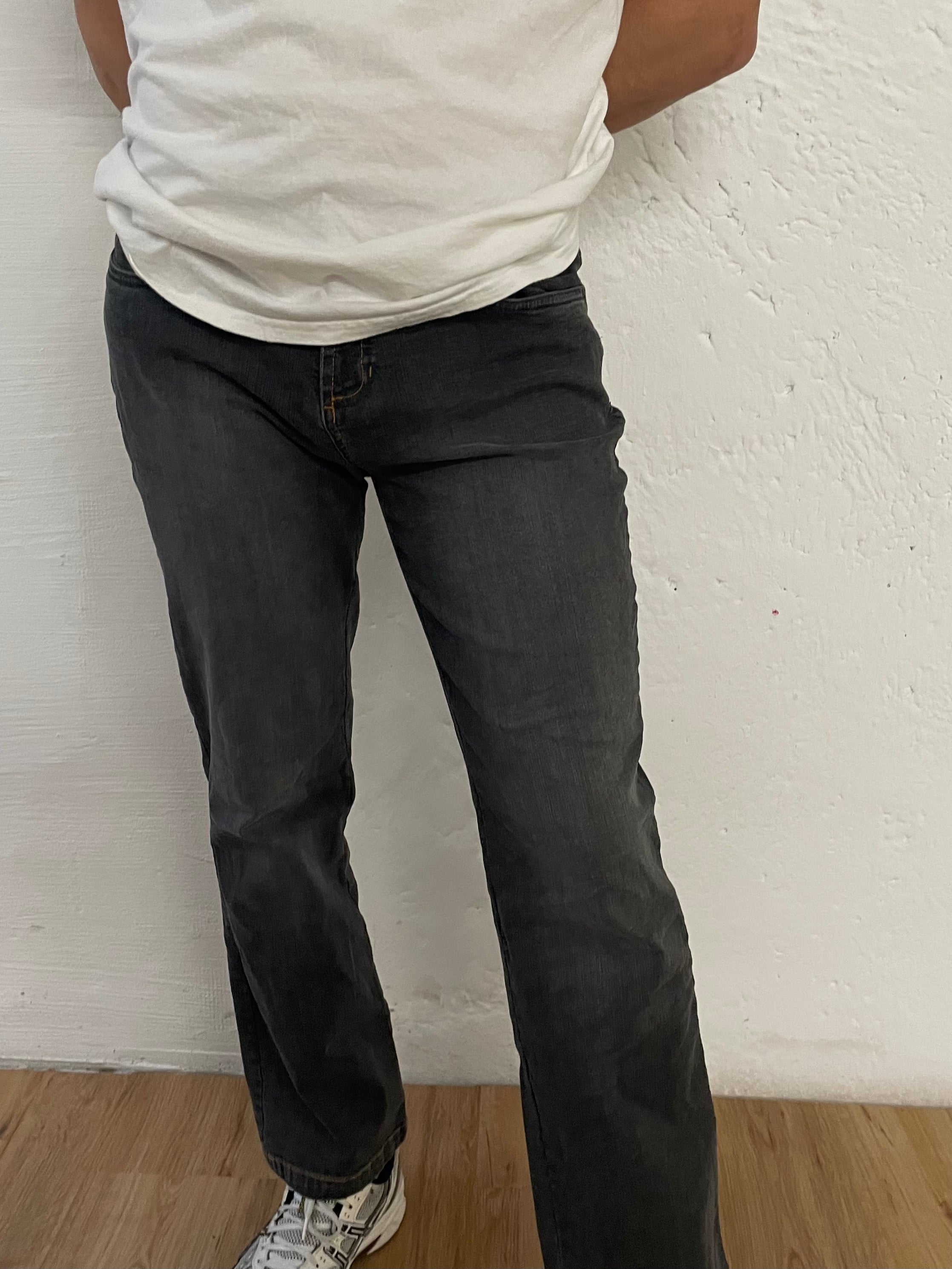 Vintage Michele Boyard Jeans Grey Orange Stitching Detail – L