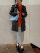 Vintage Schokobraun Ledermantel M