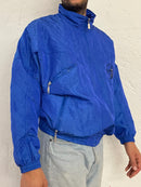 Vintage Long Sleeve Jacket Triump Embroidered Logo Front Blue – L