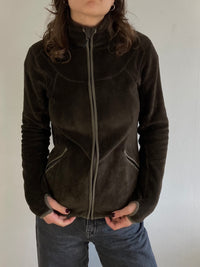 Fleece Jacket Vintage Seeland Brown Outdoor Hunting Style Warm Layering – M