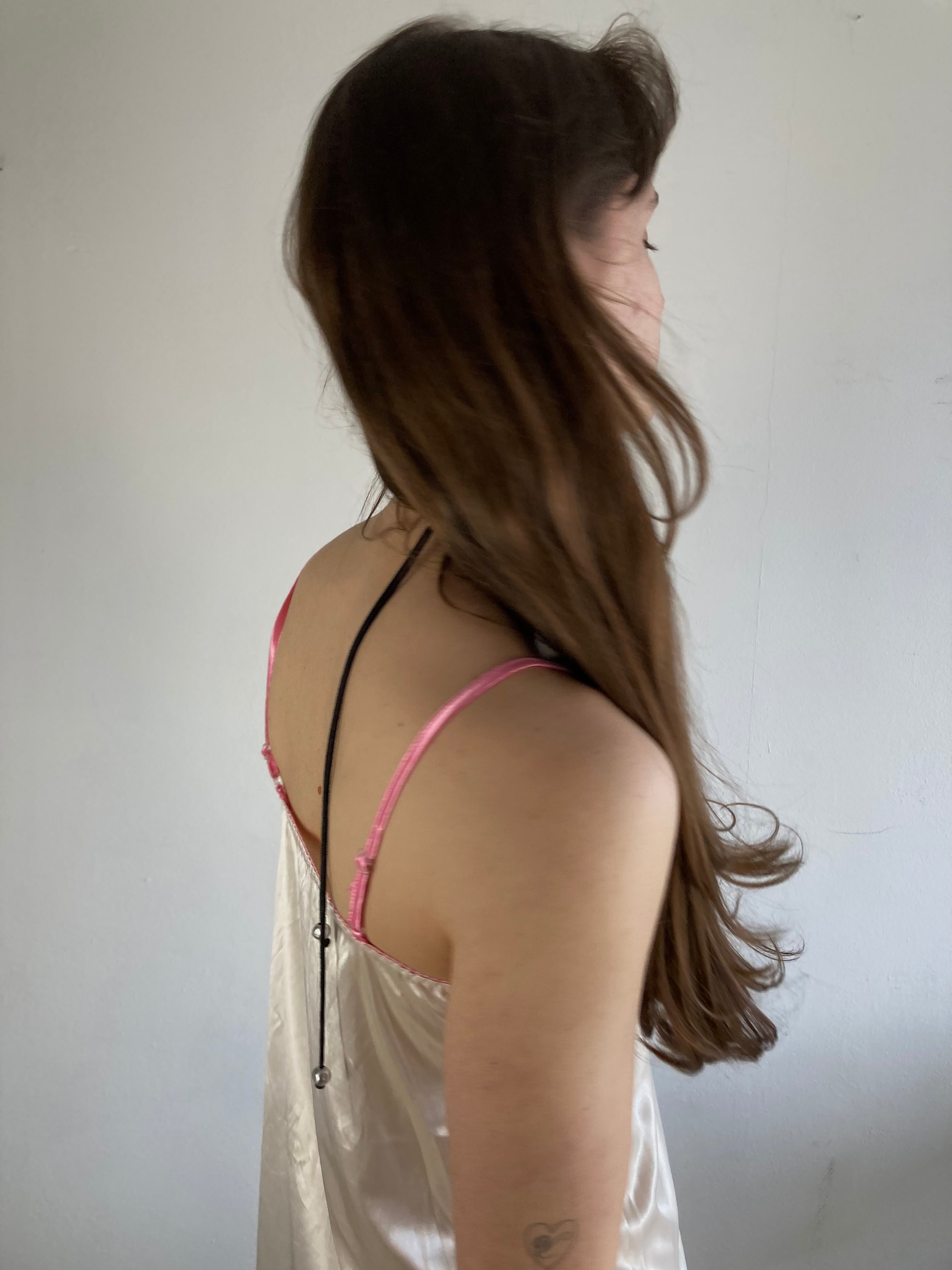 Top Vintage Y2K Lace Sheer Cream Pink Strappy Romantic Slim Fit – S