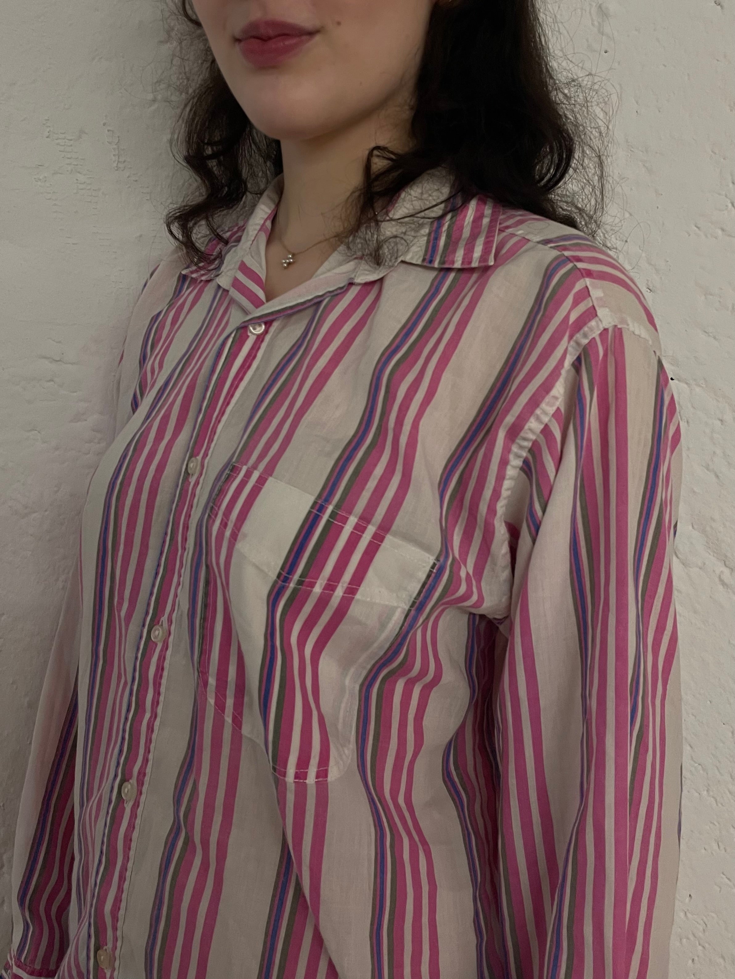 Vintage Lightweight Claudio Long Sleeve Shirt Pink – M
