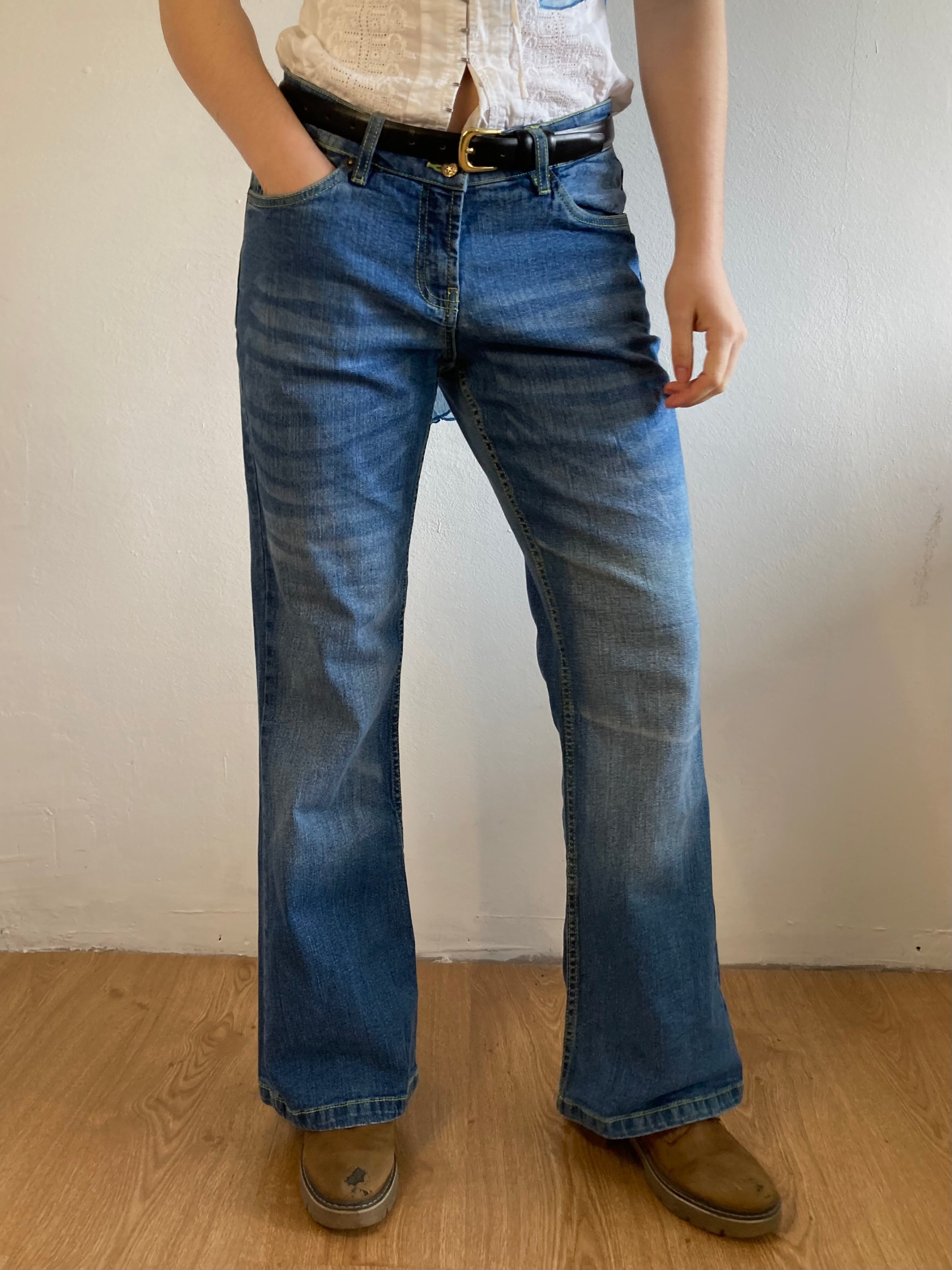 Jeans Vintage Blue Cotton John F. Gee Unisex – M