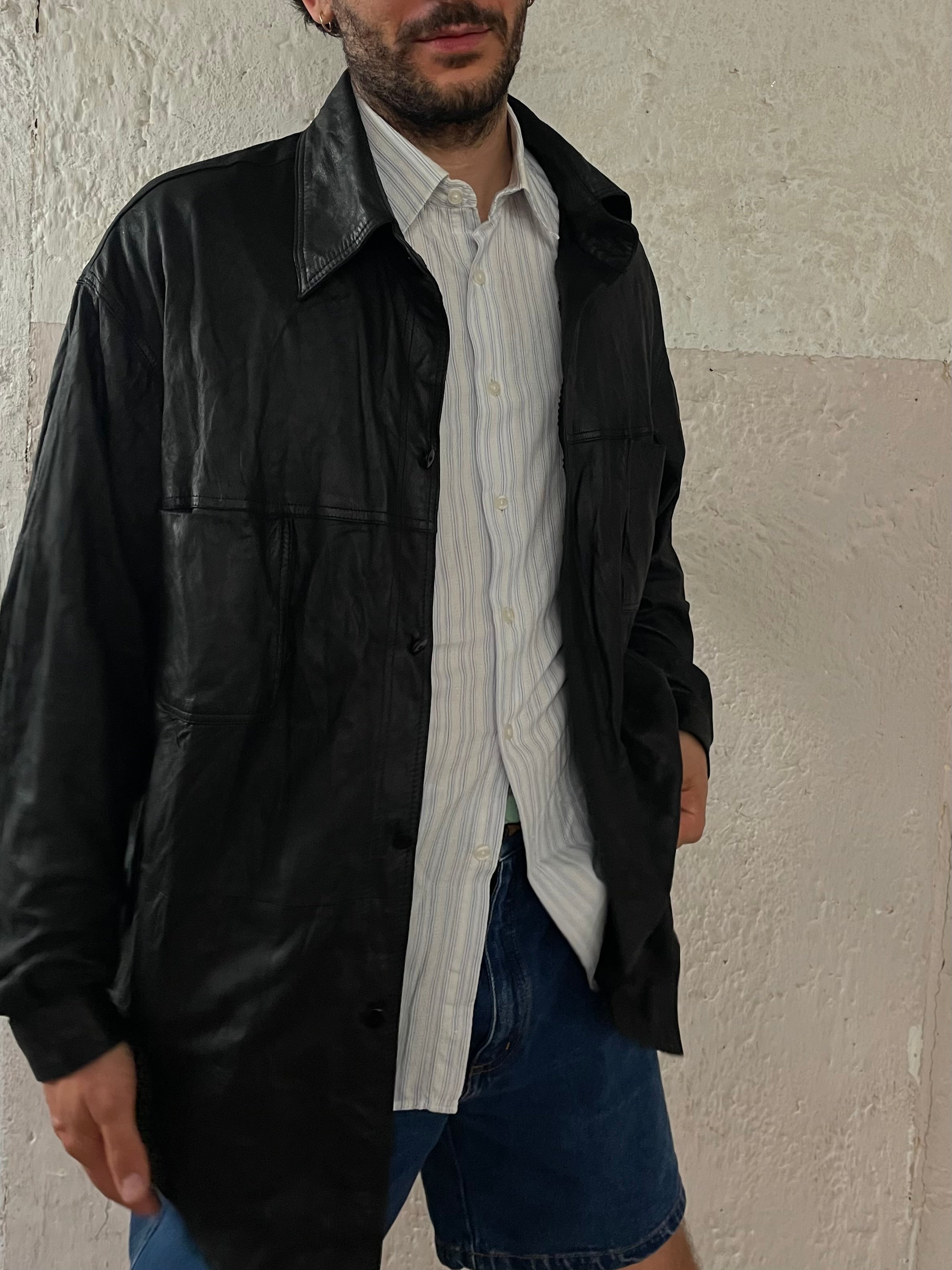 Dünne Lederjacke Black L - Kleiderhaufen - Default Title