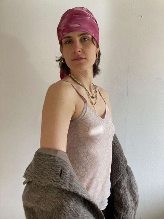 Spaghetti Top Vintage Y2K Sheer Lace Don & Dons – M