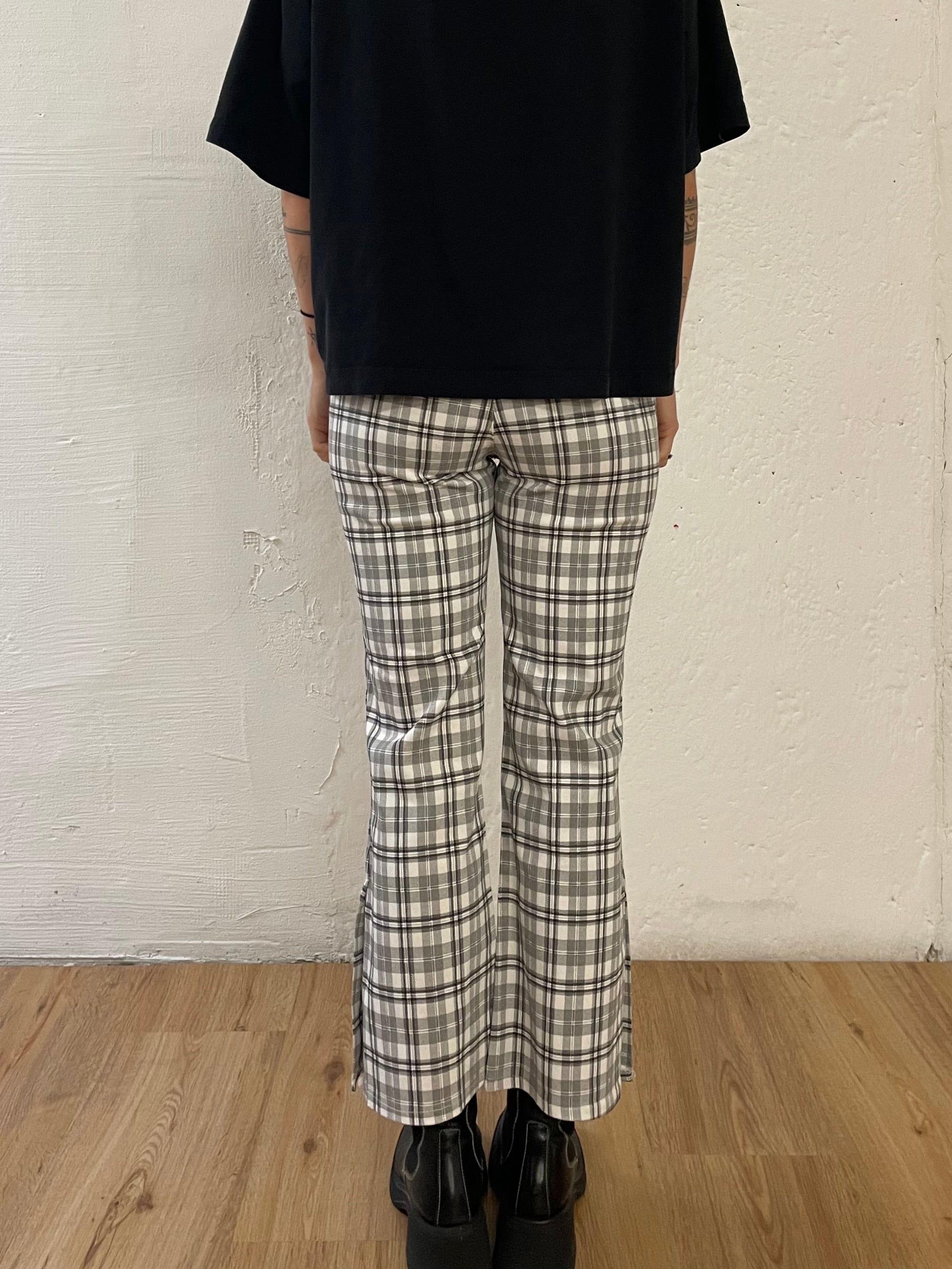 Flared Slim Fit Trousers – Made in France White/Grey – S