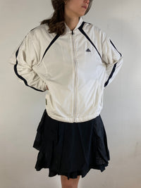 Track Jacket Vintage Adidas Sport Unisex White Cream Retro Fit Zip Jacket – L (fits like M)