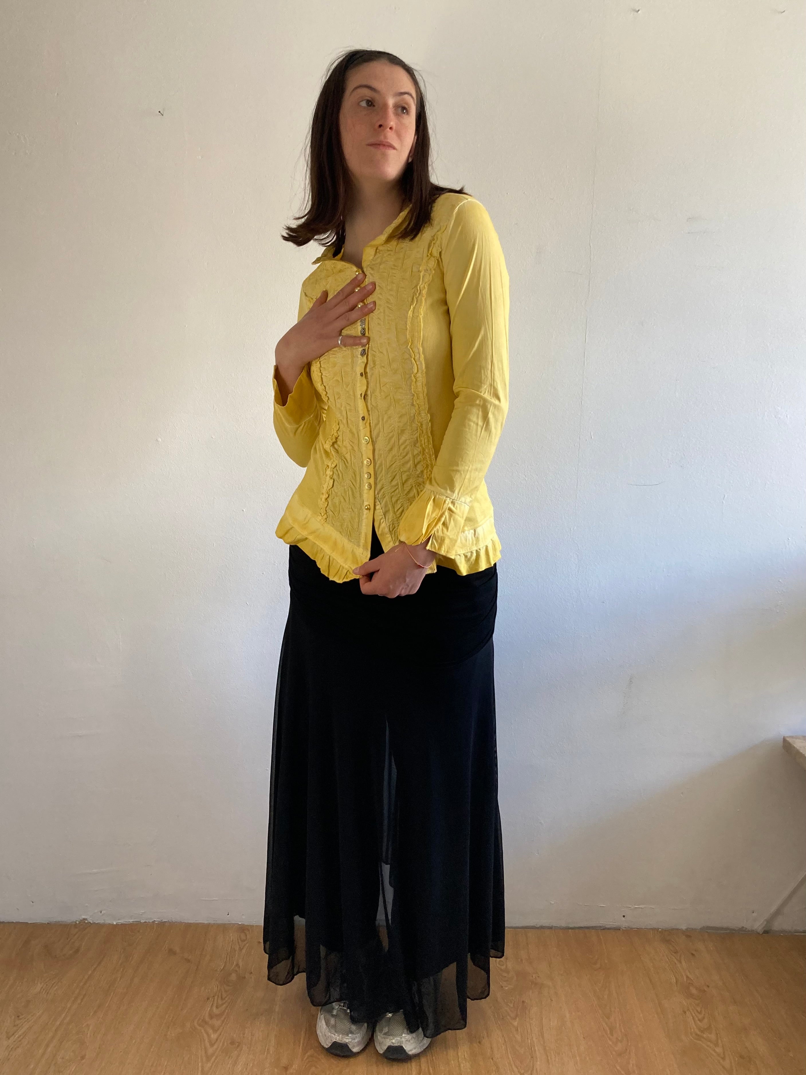 Blouse Vintage Made in Italy Button Detail Elegant Layering Women – M/L