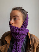 Vintage Fluffy Scarf Purple - One Size
