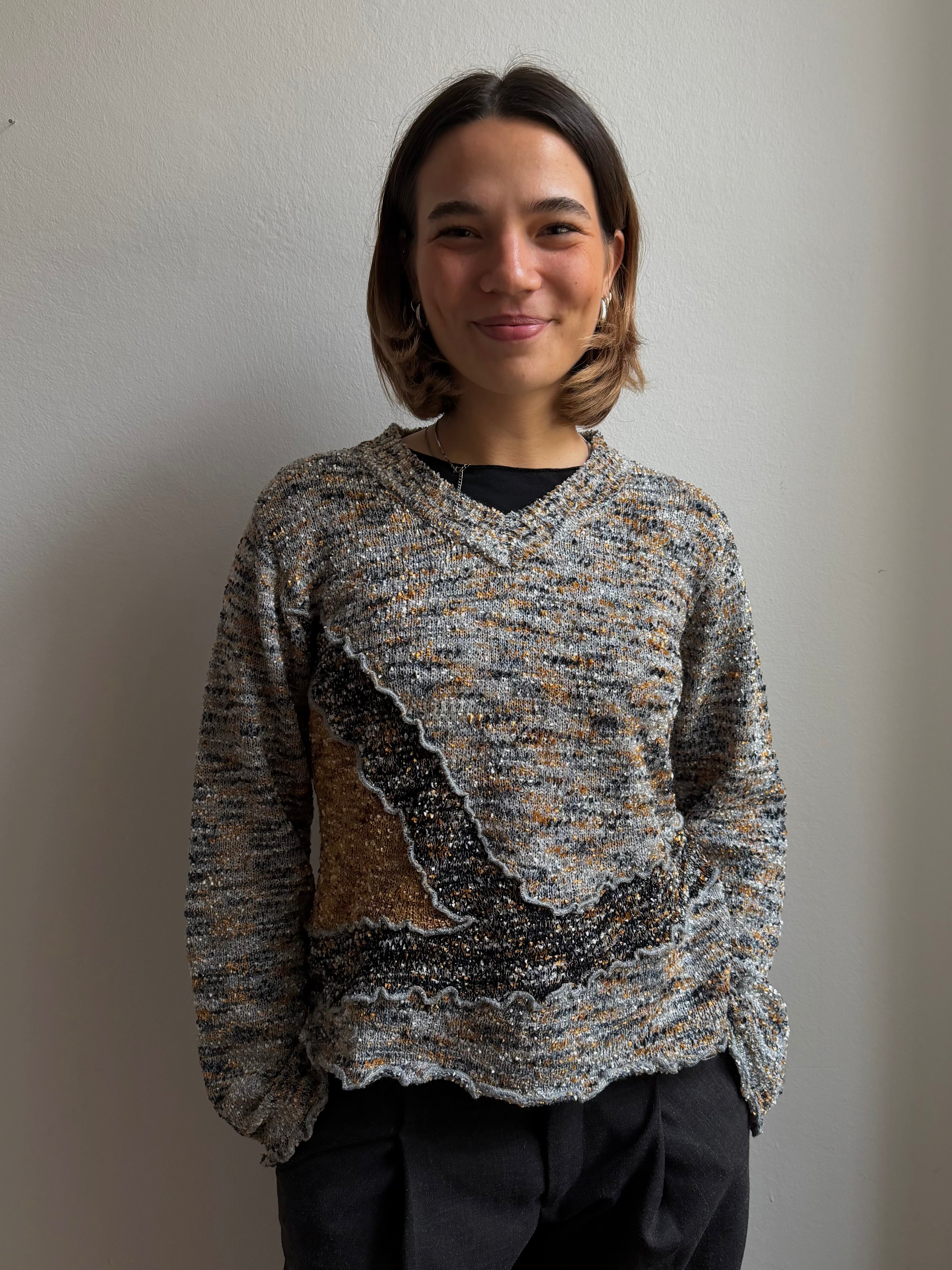 Vintage Sweater with sweet Pattern Unisex - M