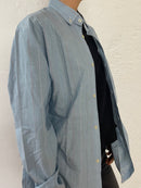 Long Sleeve Shirt Blue with Red Lines – M/L