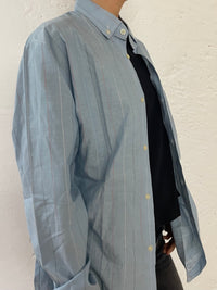 Long Sleeve Shirt Blue with Red Lines – M/L