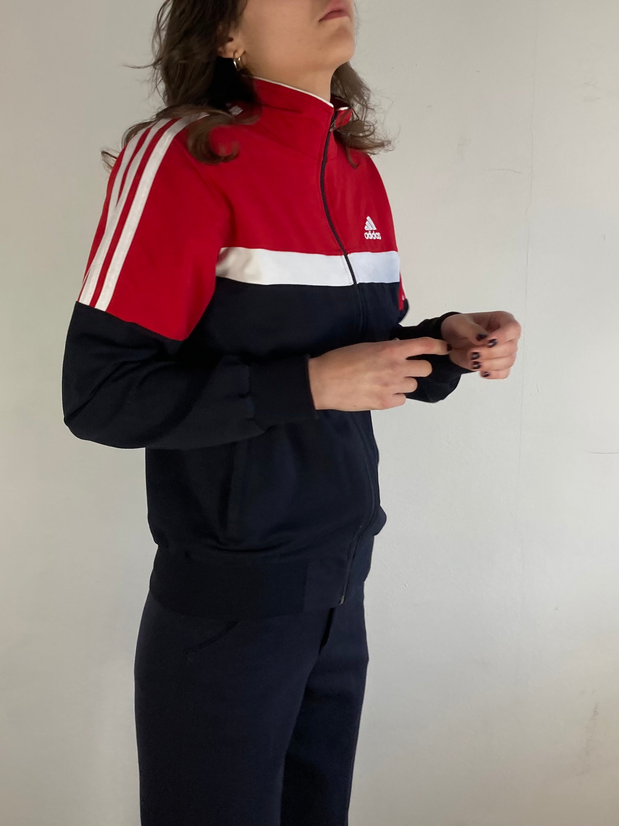 Track Jacket Vintage Adidas Sport Unisex Spring Zip Jacket Retro – M