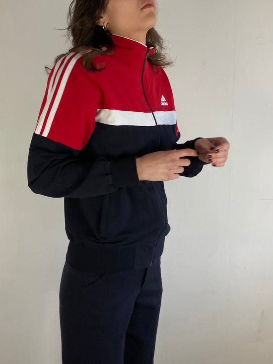 Track Jacket Vintage Adidas Sport Unisex Spring Zip Jacket Retro – M