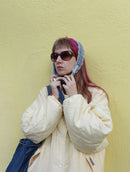 Handmade Merino Wool Cashmere Silk Bonnet Misty Silver Grey Light Grey Navy – One Size