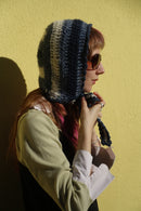 Handmade Wool Silk Merino Felt Bonnet Robin Blue Grey White Navy – One Size