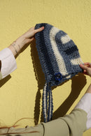 Handmade Wool Silk Merino Felt Bonnet Robin Blue Grey White Navy – One Size