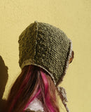 Handmade Cotton Silk Bonnet Maisie Shimmery Soft Green Cream – S/M