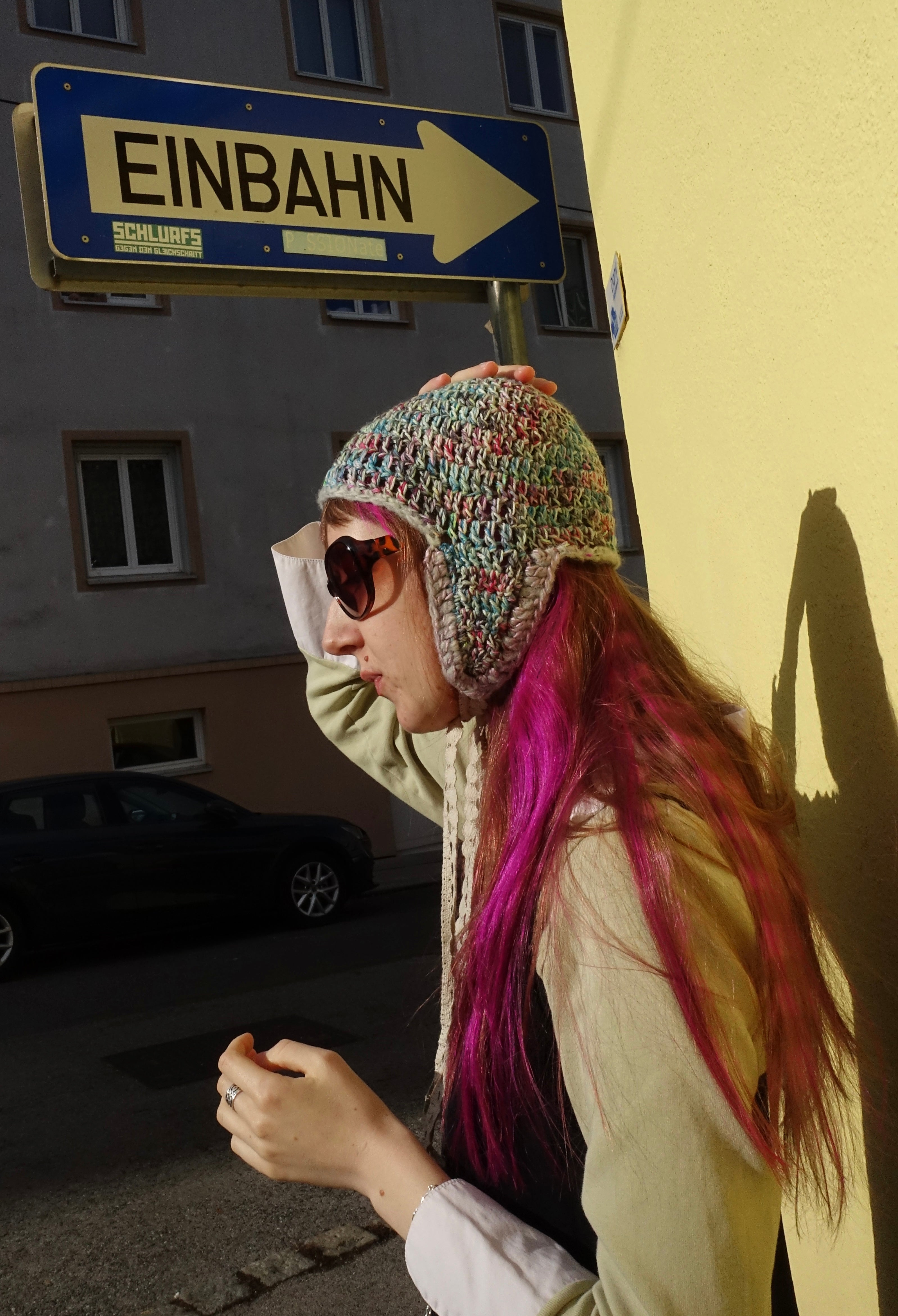 Handmade Merino Wool Hunting Cap Earflaps Turquoise Light Grey Magenta – S/M