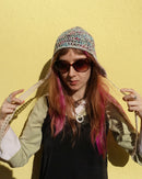 Handmade Merino Wool Hunting Cap Earflaps Turquoise Light Grey Magenta – S/M