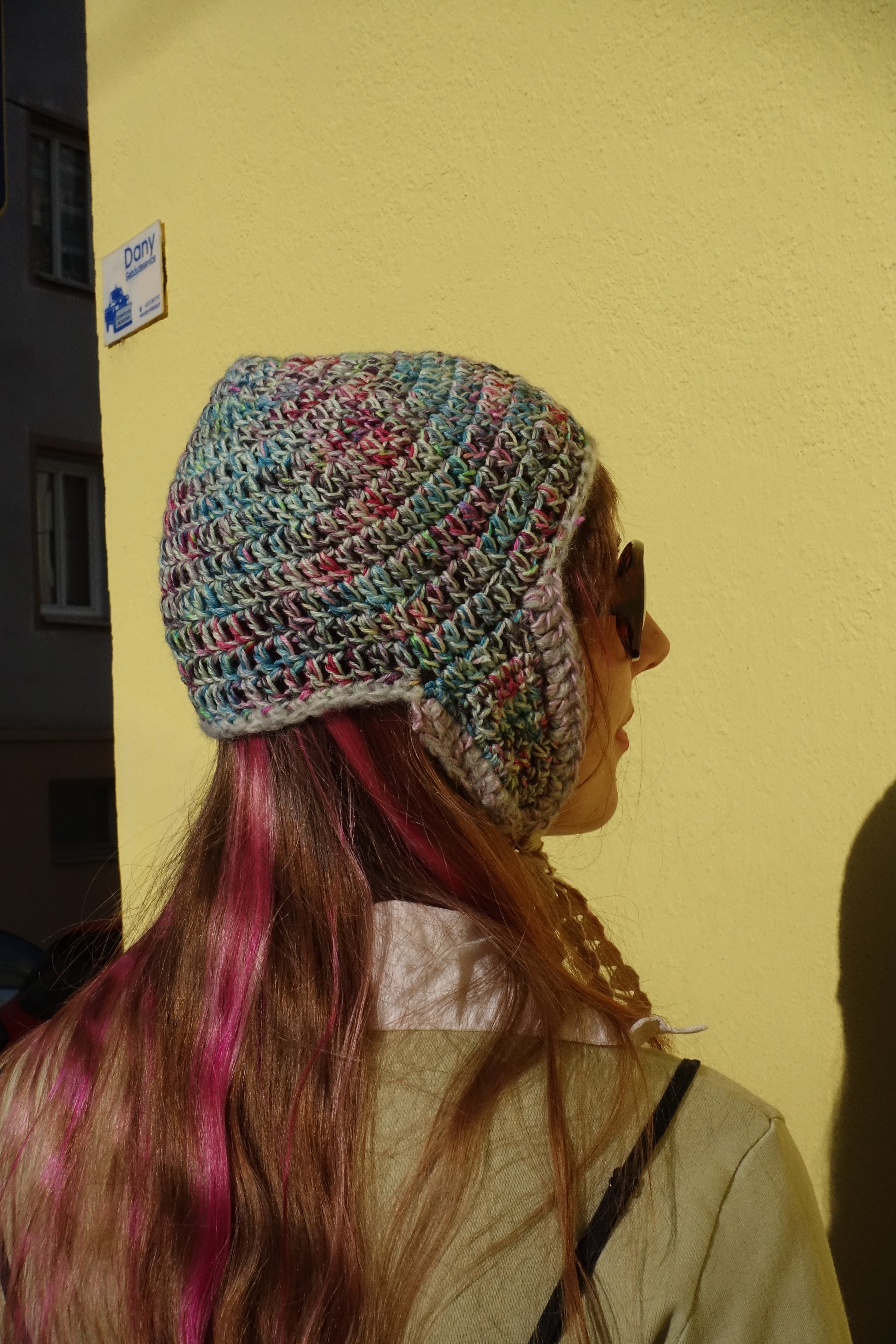 Handmade Merino Wool Hunting Cap Earflaps Turquoise Light Grey Magenta – S/M