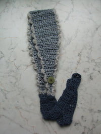 Handmade Merino Wool Cashmere Silk Bonnet Misty Silver Grey Light Grey Navy – One Size