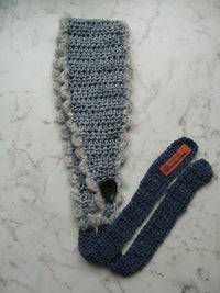 Handmade Merino Wool Cashmere Silk Bonnet Misty Silver Grey Light Grey Navy – One Size